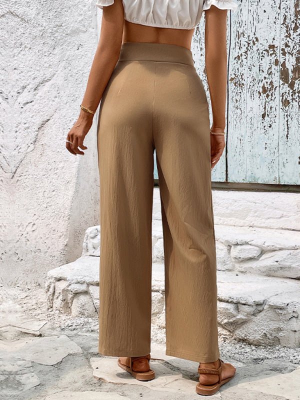 New fashion women's solid color casual pants - Bottoms